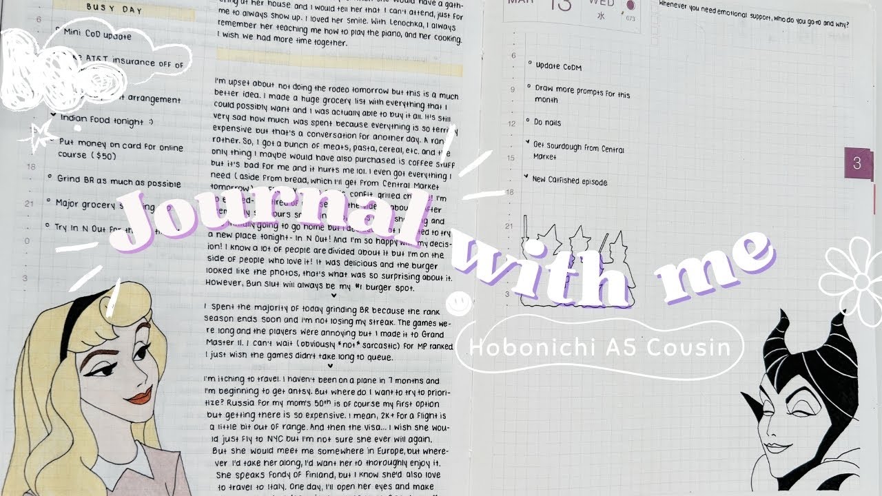 Relaxing Journal With Me: Aesthetic Handwriting & Drawings | Hobonichi Cousin ♡