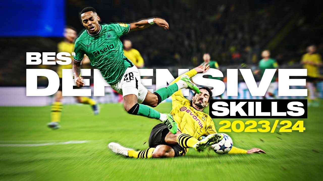 Crazy Football Defensive Skills & Tackles 2023/24 | HD