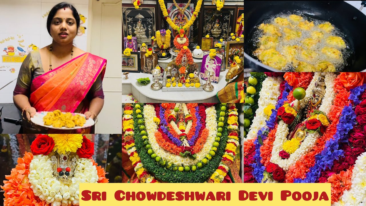 Sri Chowdeshwari Devi Pooja in my home | Dill Leaves Bonda Recipe | Pooja Vlog 🙏🏻
