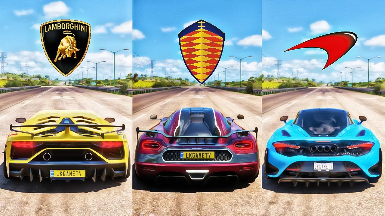 FH5 DRAG RACE! AVENTADOR SVJ Vs AGERA RS Vs MCLAREN 765LT