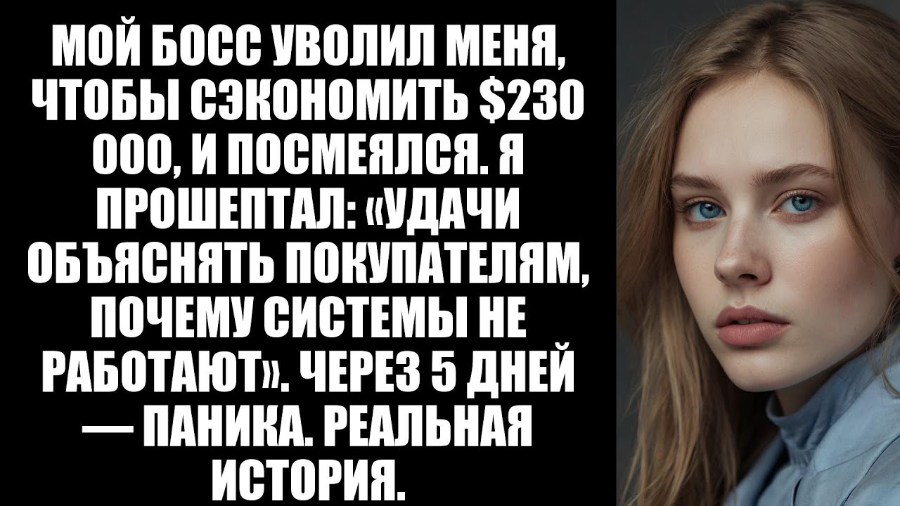 МОЙ БОСС УВОЛИЛ МЕНЯ, ЧТОБЫ СЭКОНОМИТЬ $230 000 — ЧЕРЕЗ 5 ДНЕЙ НАЧАЛИСЬ ОТЧАЯННЫЕ ЗВОНКИ | КОРПОРАТИ