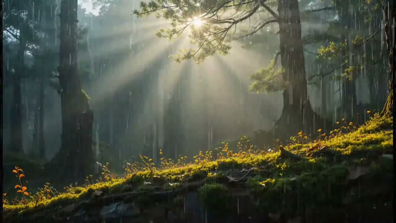 Misty Forest Morning Rain 🌧️ Relaxing Nature Sounds for Studying, Focus & Sleep