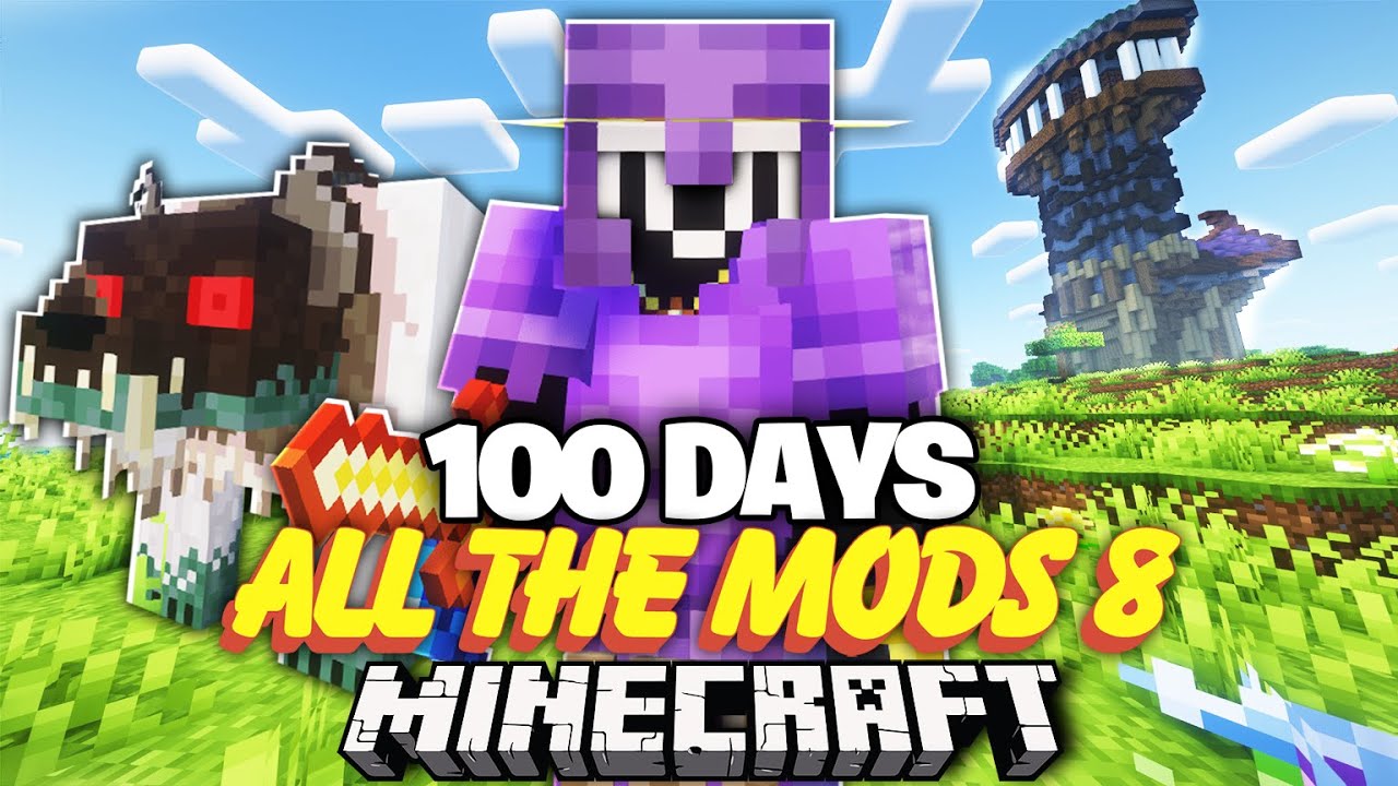 I Survived 100 Days with ALL THE MODS In Minecraft...