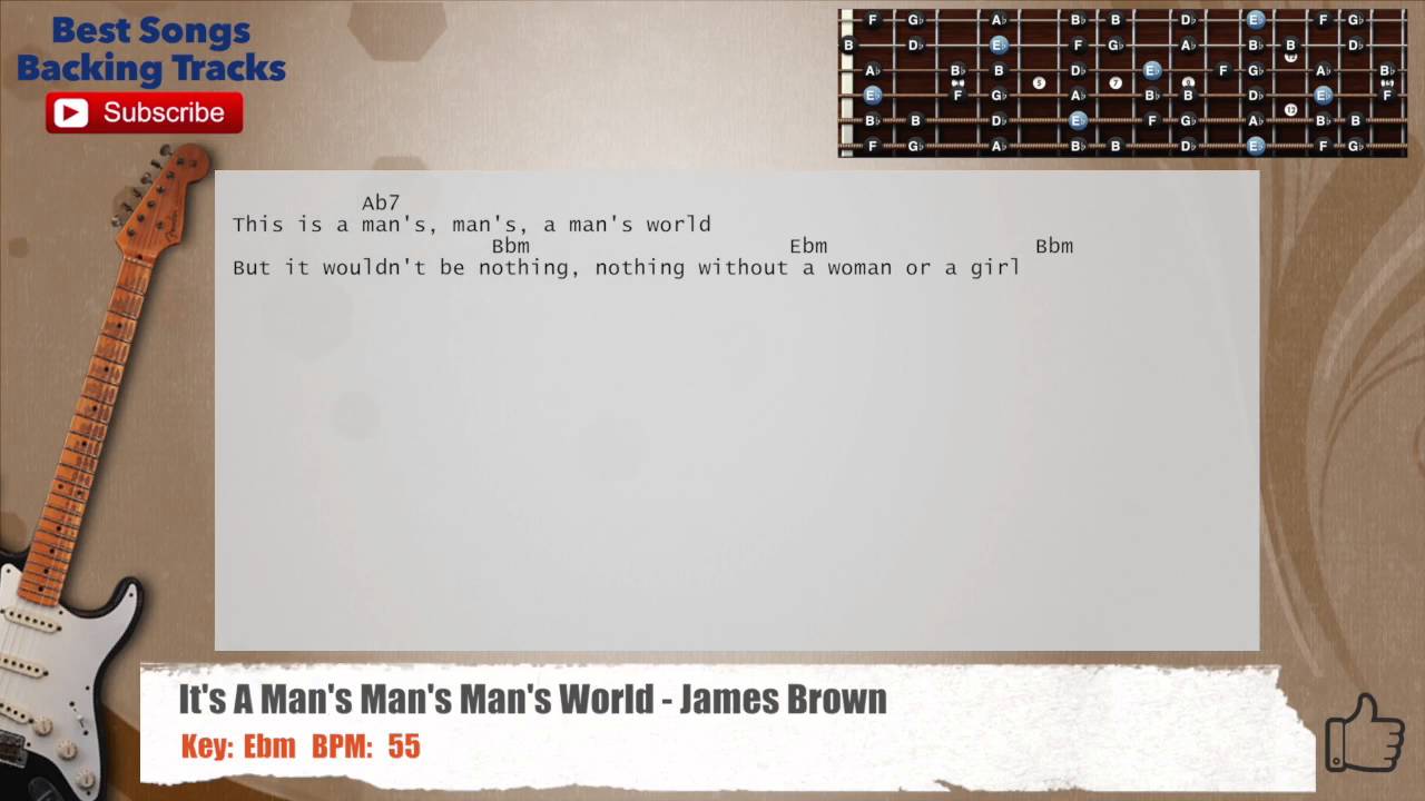 🎸 It's A Man's Man's Man's World - James Brown Guitar Backing Track with chords and lyrics