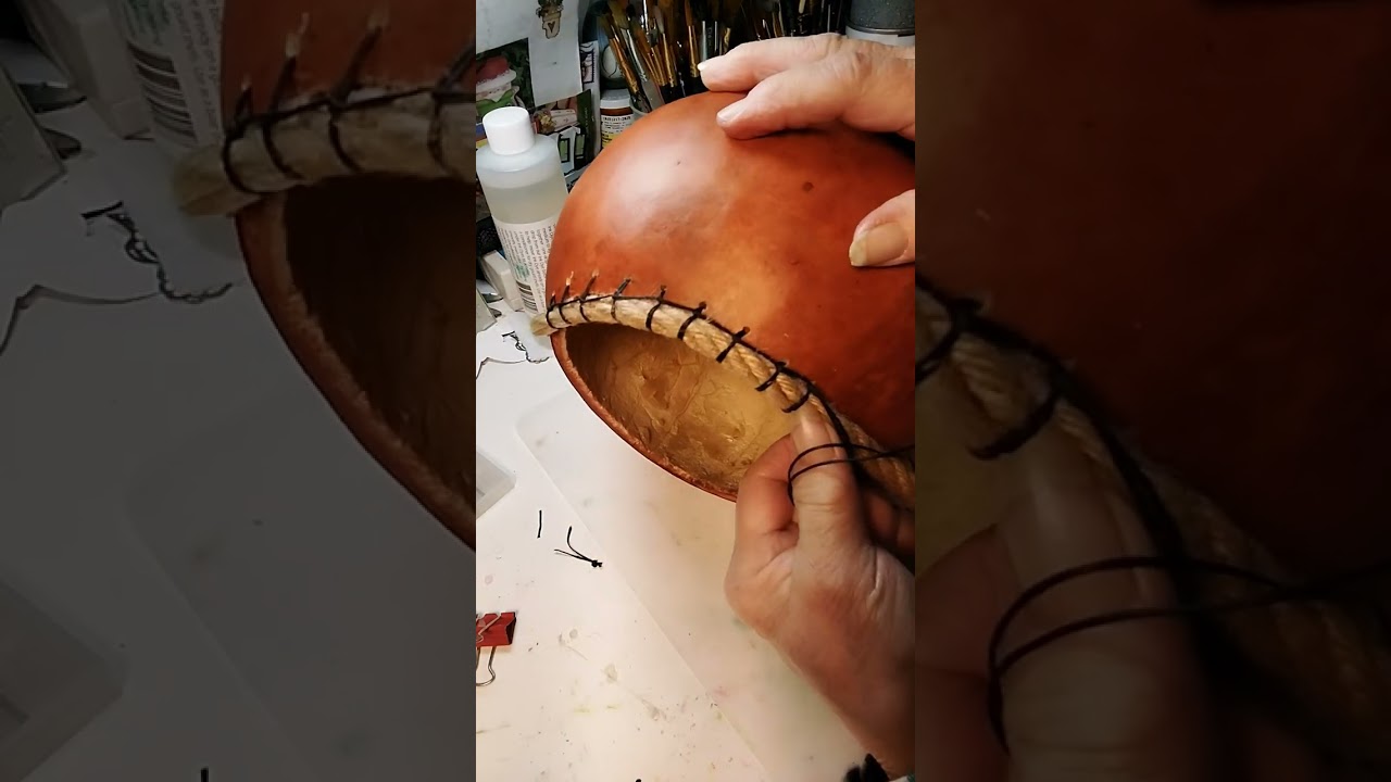 Make A Rope Rimmed Gourd Bowl (full video)