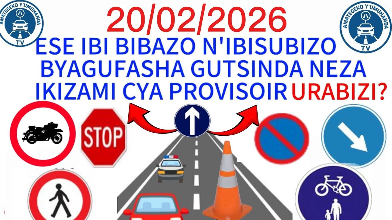 Amategeko y'umuhanda 🚨 🚔 🚦Ibibazo n'ibisubizo by'ikizami cy'uruhushya rw'ateganyo