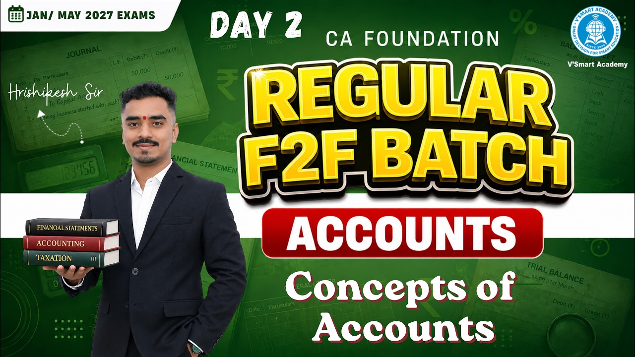 Day2 :Concepts of Accounts| Regular In-Depth Batch| CA Foundation Accounts |Live + F2F |Jan & May'27