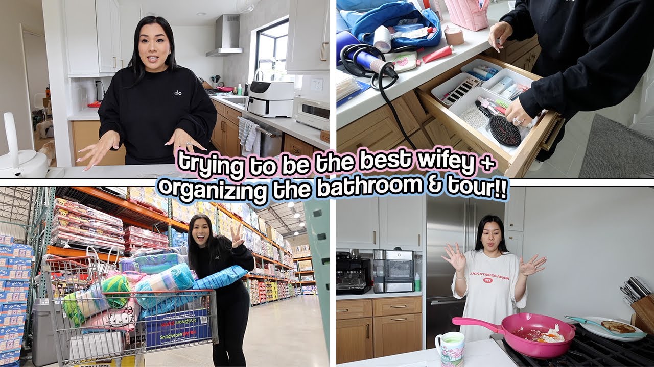 NEW WIFE DUTIES + Organizing The New Bathroom & Tour!!