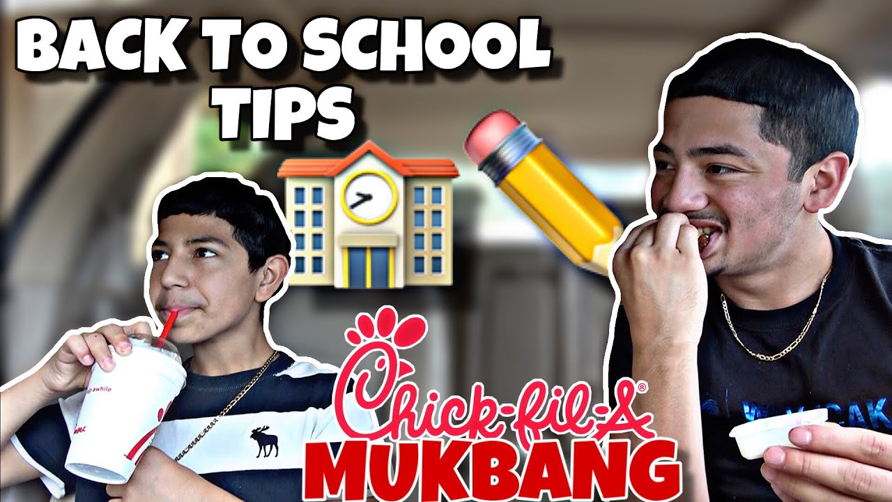Back to school tips with a 11 year old ✏️ *funny* Chick fil a MUKBANG 🤤