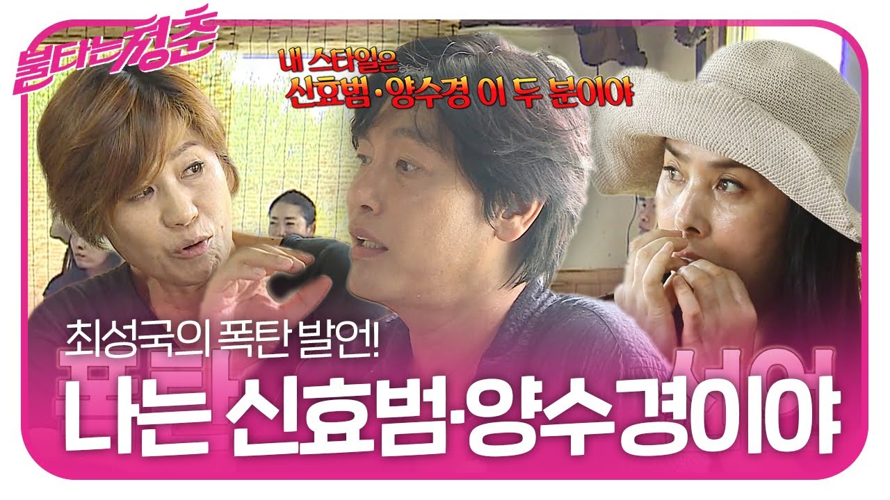 &ldquo;난 신효범&middot;양수경이야&rdquo; 최성국, 갑자기 본인의 이상형 돌발 고백!ㅣ불타는 청춘(Young Fire)ㅣSBS ENTER.
