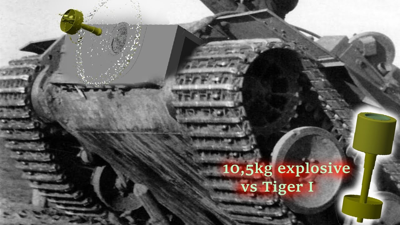 Churchill AVRE Petard vs Tiger lower hull front armor | Explosion Simulation 808 / Pentolite