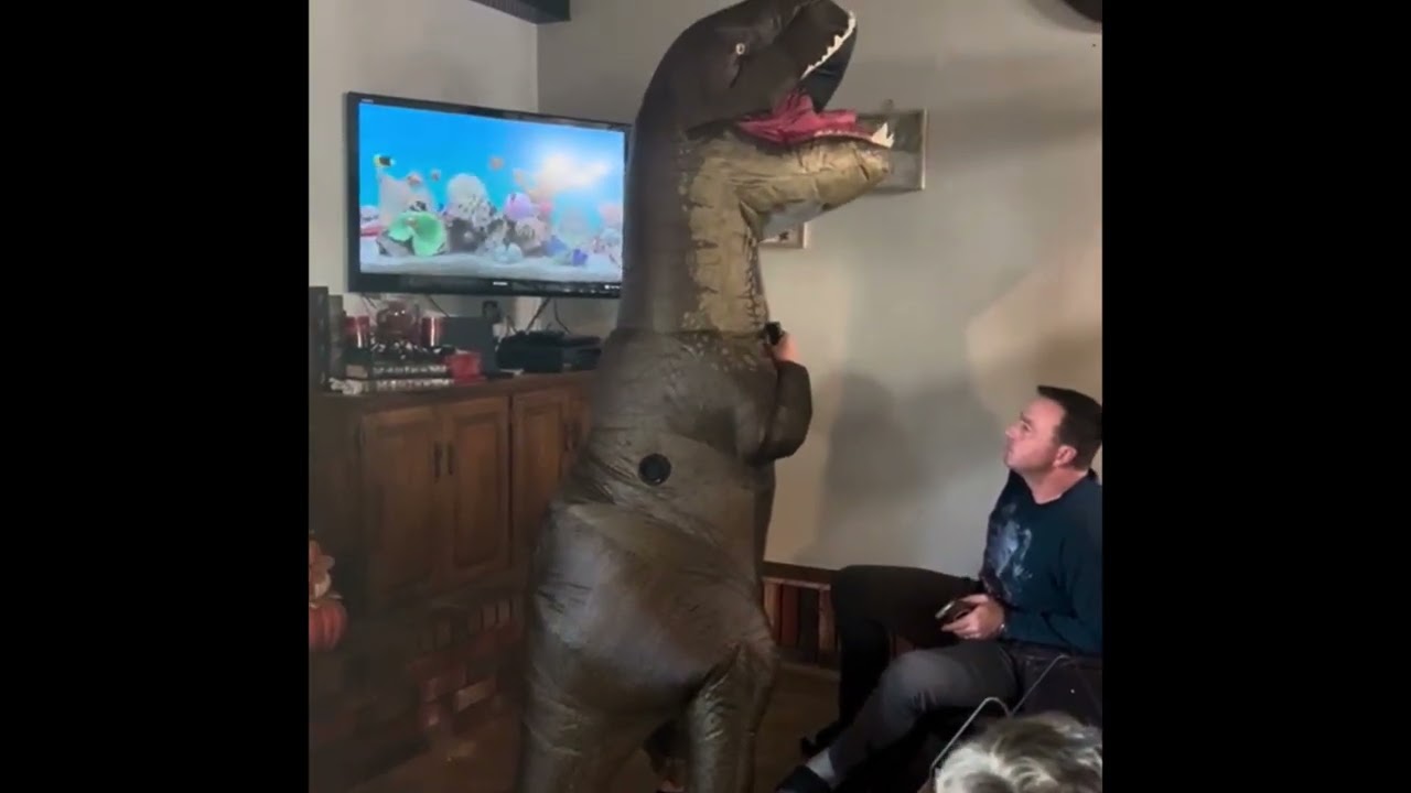 Stuck Inside a Dinosaur Costume