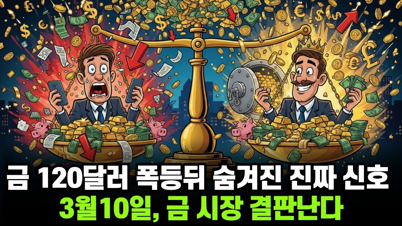 “달러가 꺾이는 순간 터졌다” 금 120달러 폭등… 3월 10일 시장 운명 갈립니다.