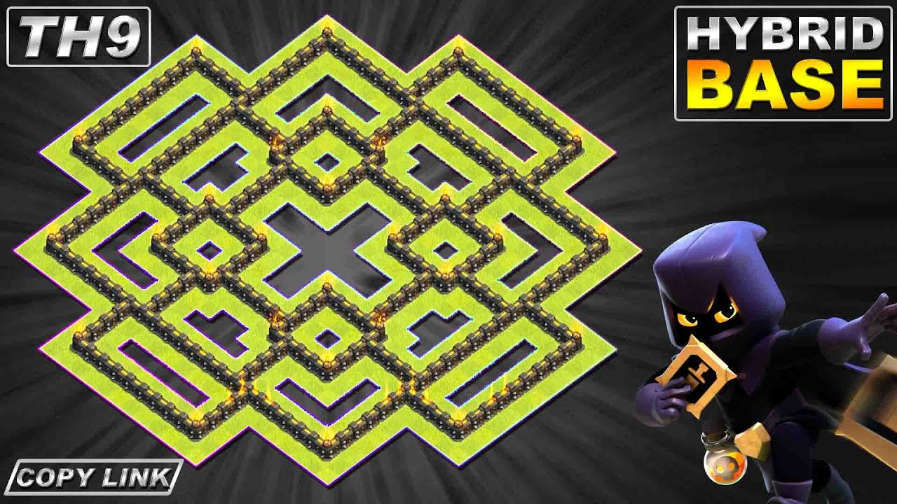 Новая лучшая база TH9 с копированием ссылки | Гибридный дизайн базы «Ратуша 9» (TH9) — Clash of C...