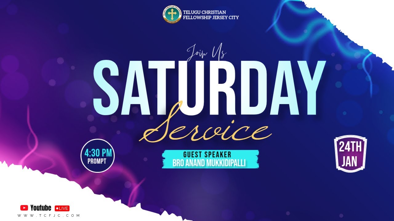 Saturday Worship Service || Jan 24th 2026 || Bro Anand Mukkidipalli || TCFJC