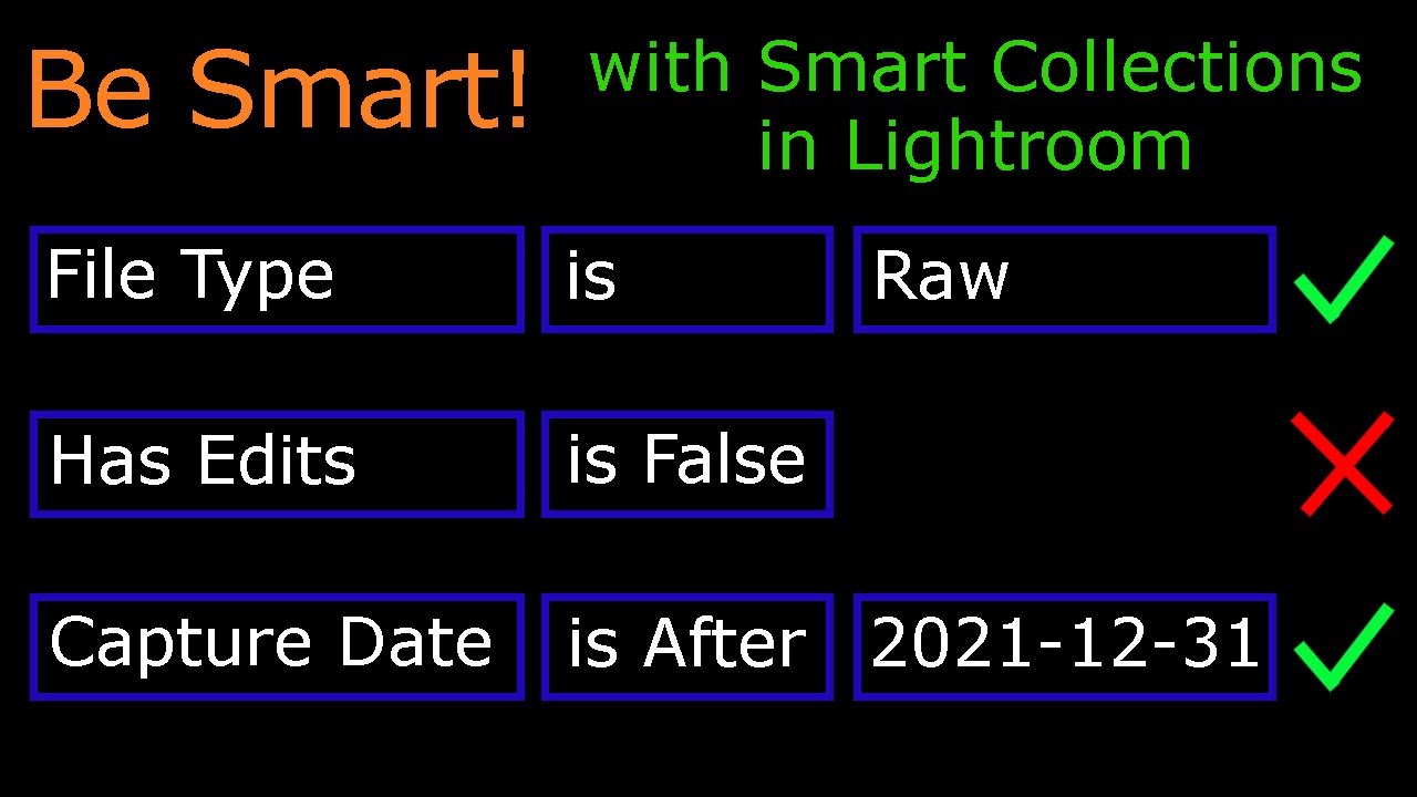 Filter with Smart Collections in Lightroom