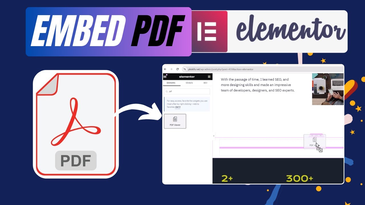 Как добавить PDF-файл в Elementor | Встраивайте PDF-файл в Elementor бесплатно с помощью простых ...