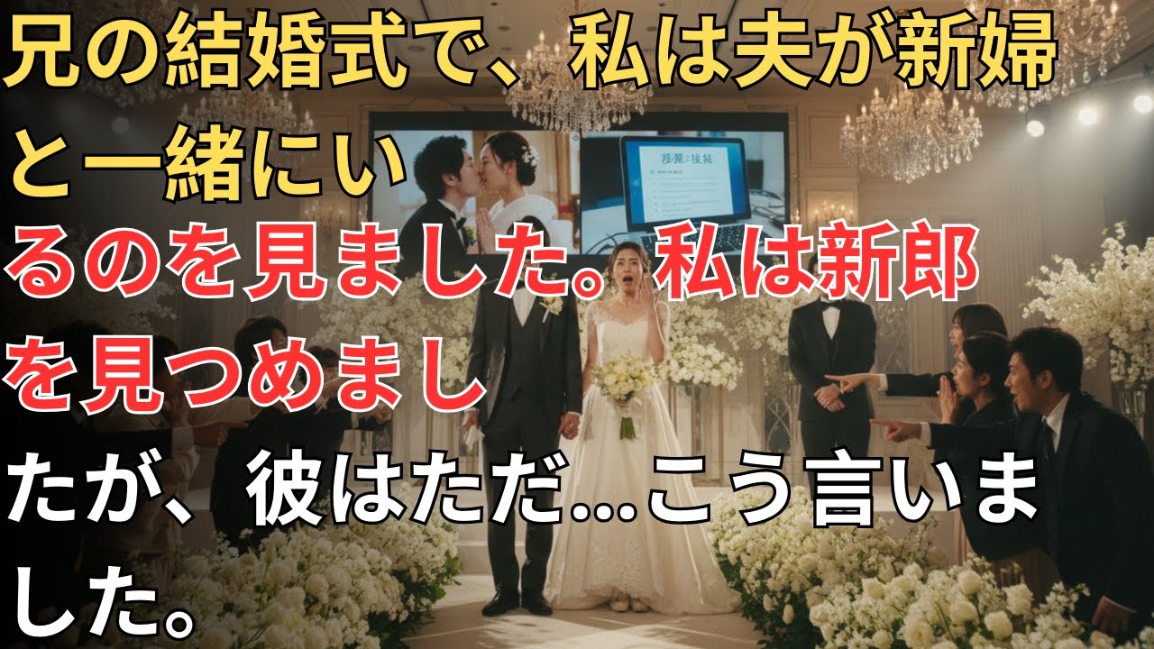 兄の結婚式で見た衝撃の光景——新婦の隣にいたのは私の夫だった💔