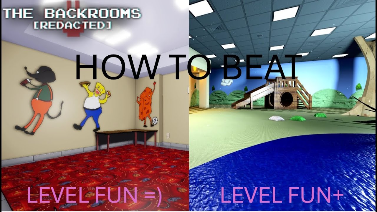 How to get to and beat Level Fun and Level Fun+ in Backrooms Redacted!