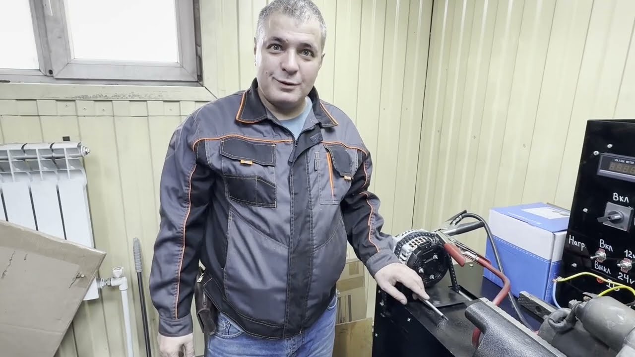 Стенд для проверки генератора. Нагрузка 400А. Генератор повышенной мощности 370А проверка на стенде.