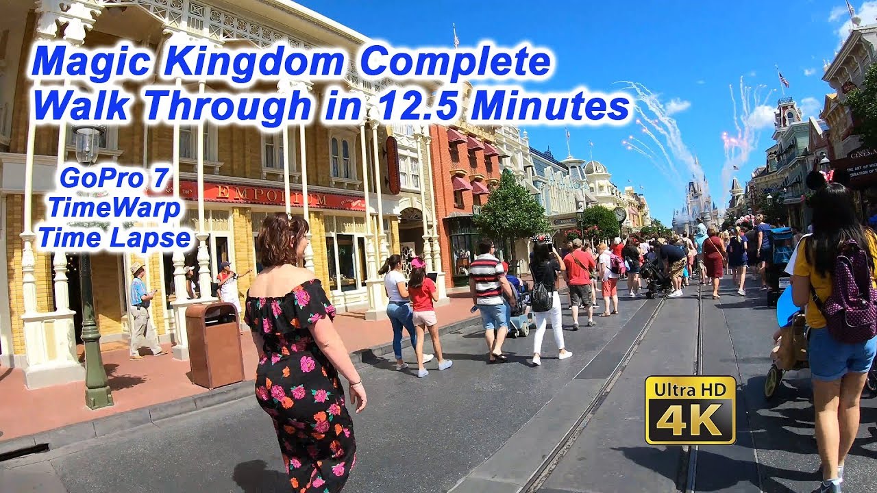Walt Disney World Magic Kingdom 12 Minute Complete Walk Through GoPro 7 TimeWarp  Timelapse