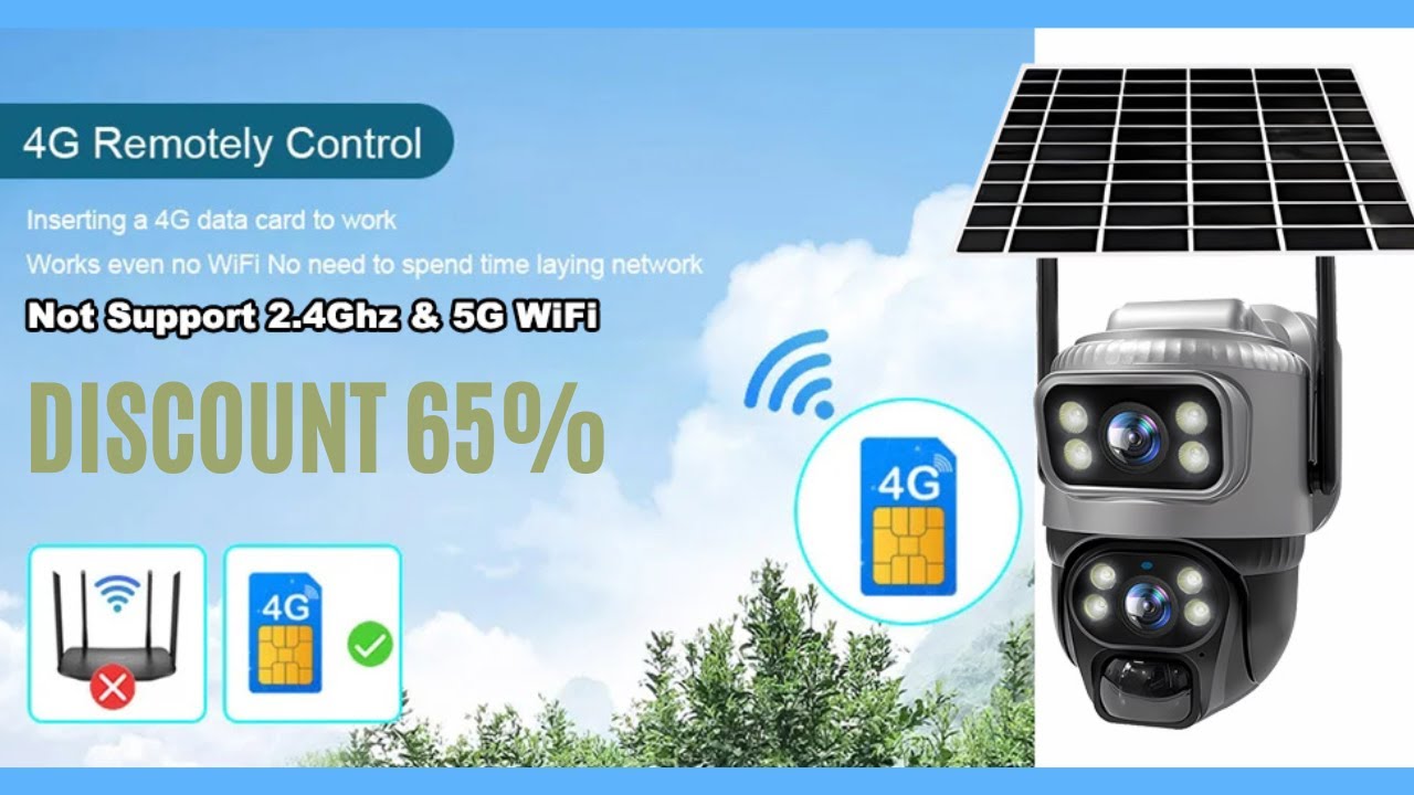 V380 Dual Lens 4G Camera Solar PIR Human Detection Night Vision Waterproof Security Video IP Camera