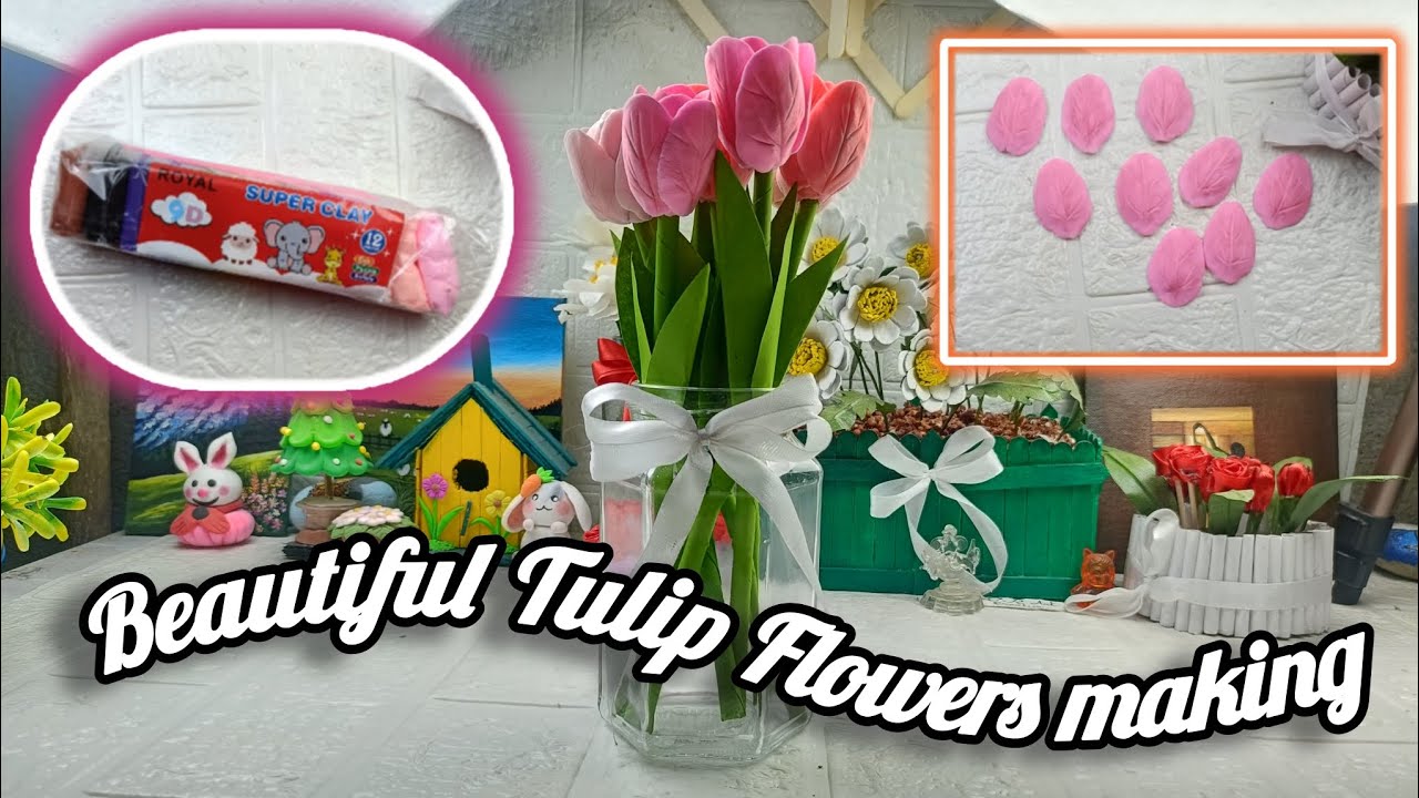 Beautiful Tulip Flowers Making Tutorial✨🌷|How to Make Flowers ✨🌷😍