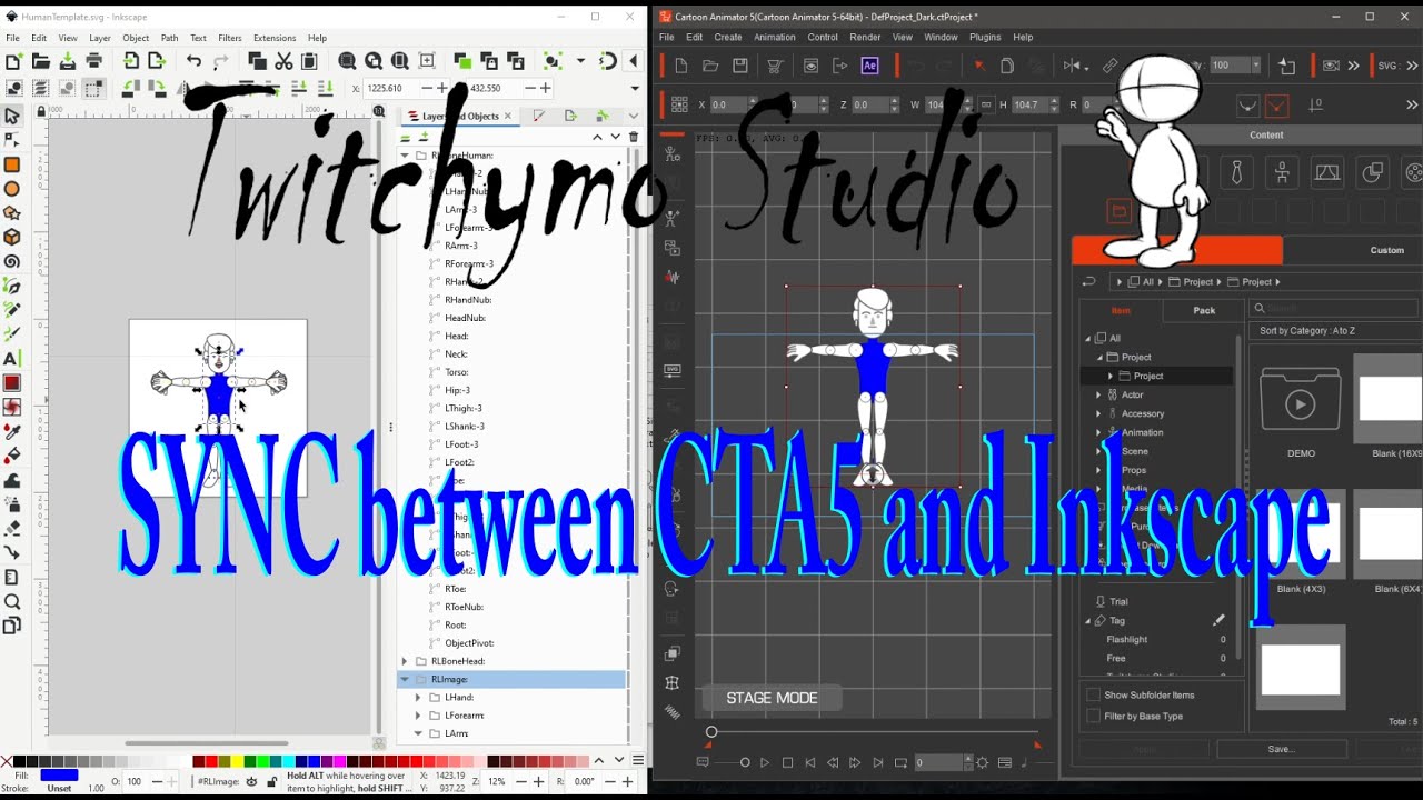 Cartoon Animator 5 Tutorial | SYNC CTA5 to Inkscape for Pipeline Character Design