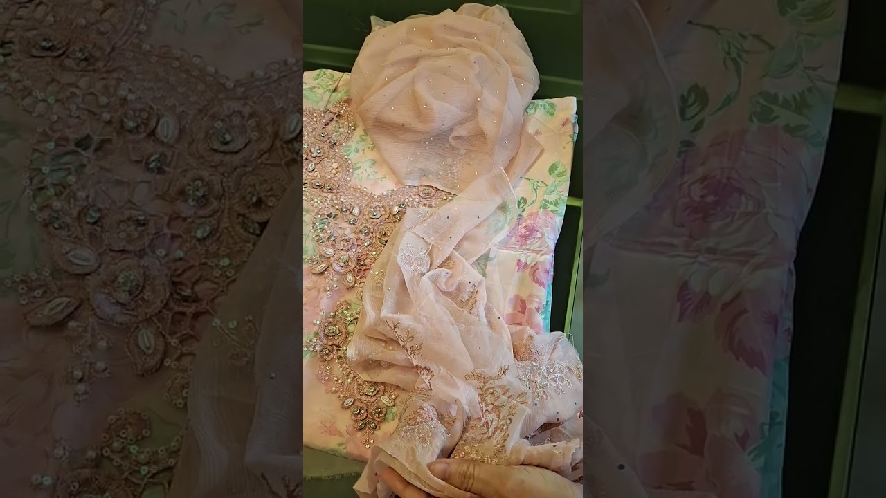 Mariab #luxery artical #4 piece  shaffon wd rawsilk inner,for order WhatsApp 03208652707@followers. 