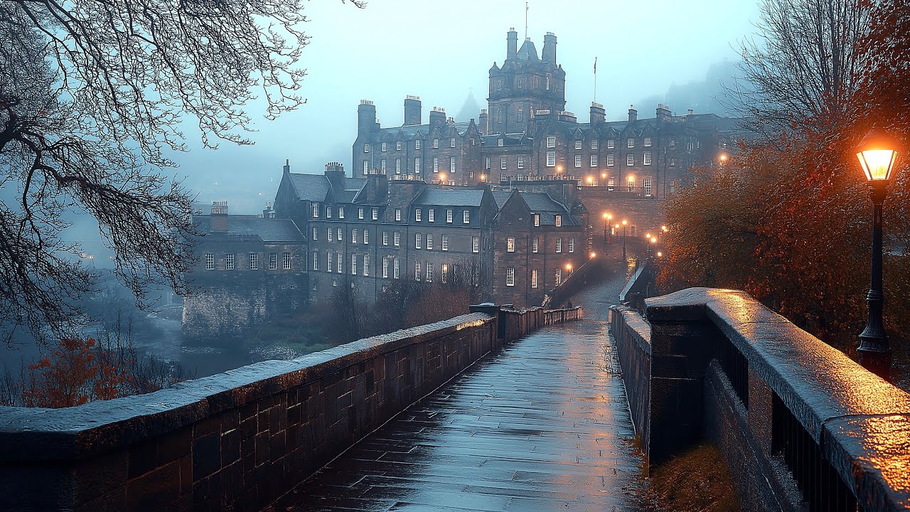 Edinburgh, Scotland - Relaxing Rainy Mood - Walking Tour 4K HDR