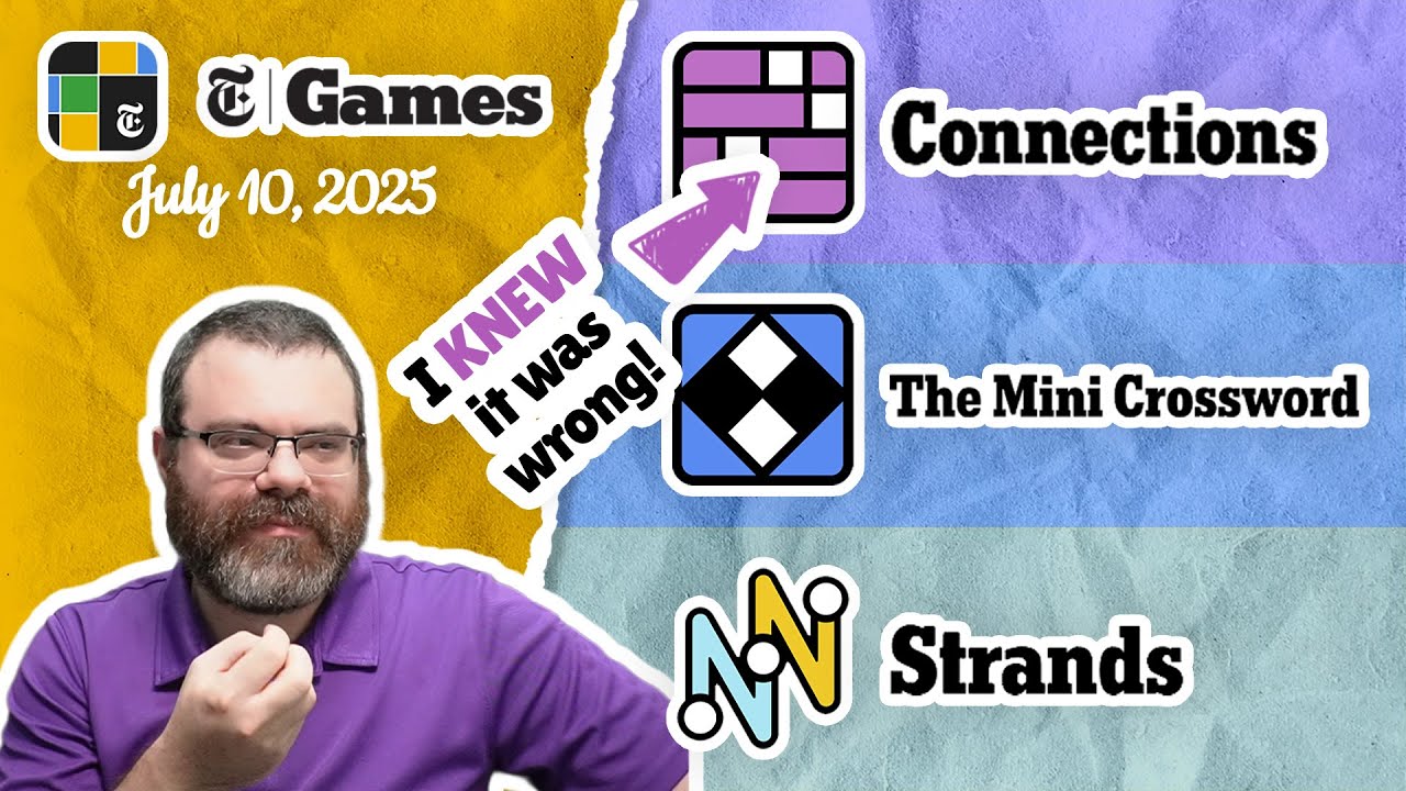 NYT Connections, Mini Crossword, and Strands | July 10, 2025