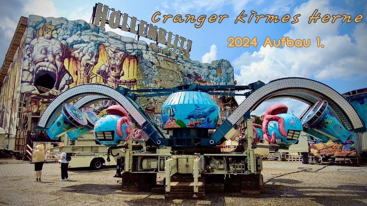 Cranger Kirmes Herne 2024 Aufbau 1