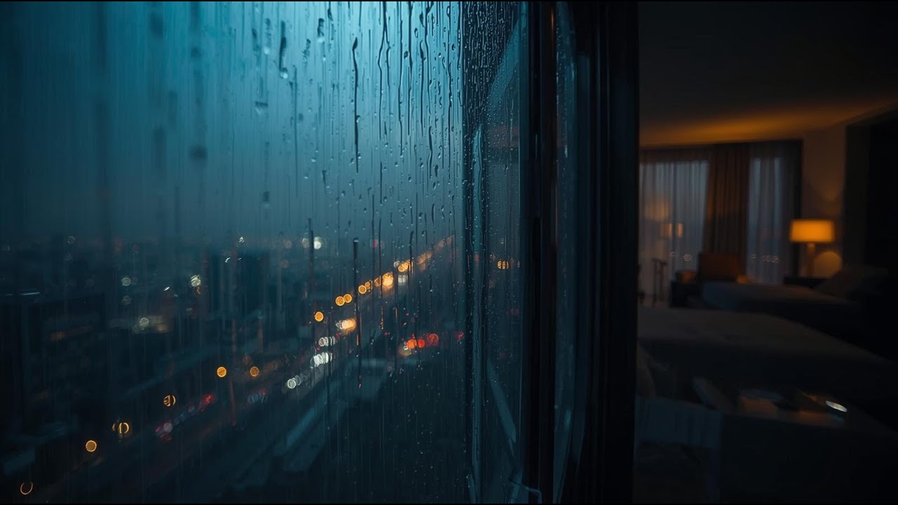 深夜2時、窓の外で雨が降っている