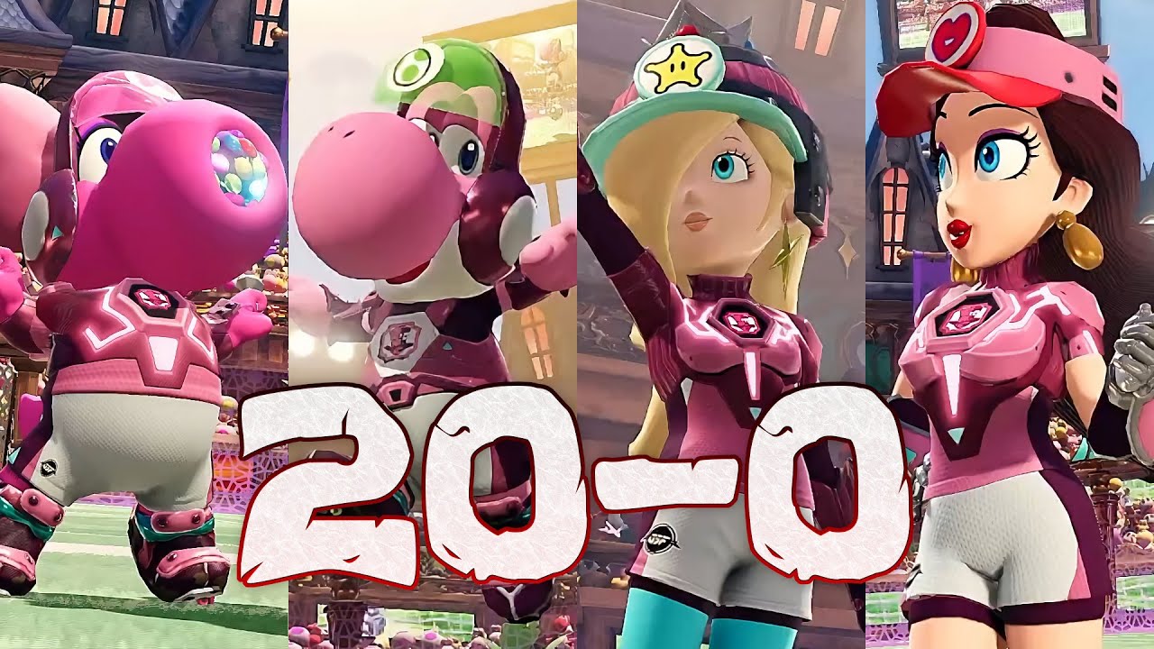 Mario Strikers Battle League Birdo Yoshi Rosalina and Pauline Gameplay Magicians