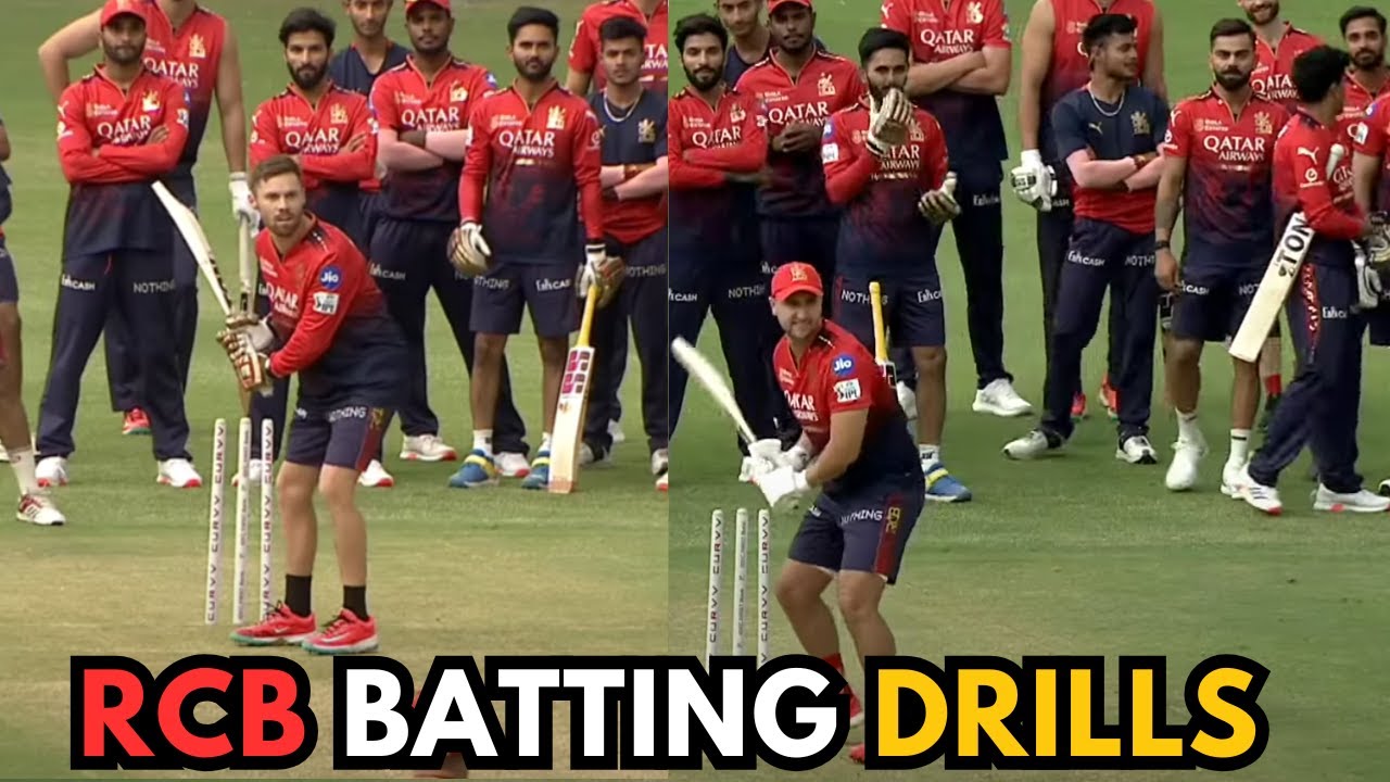 RCB Batting Drills In IPL 2025 | RCB Six Hitting Contest | Phil Salt