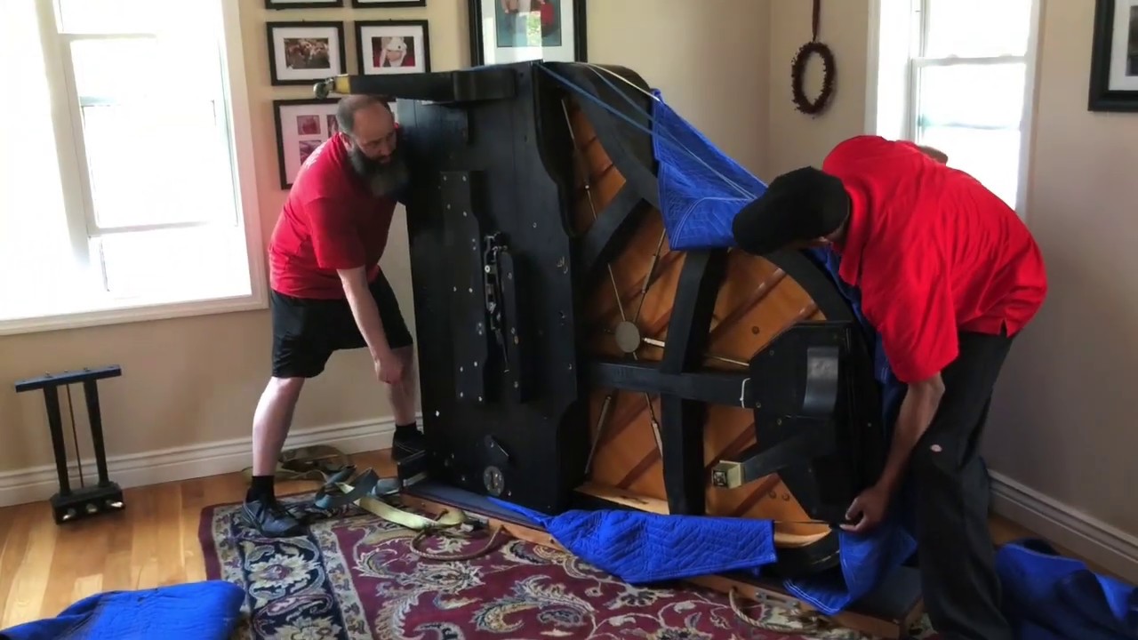 How to move a baby grand piano to a second floor. Professional local and long distance piano movers.
