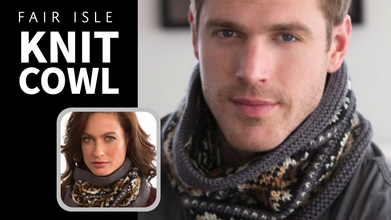 Fair Isle Knit Cowl for Adults