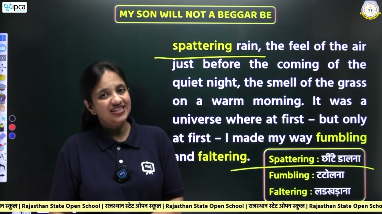 RSOS Class 12 English (302) Chapter 9 My Son Will Not A Beggar Be | RSOS 12th Class English| Part 01