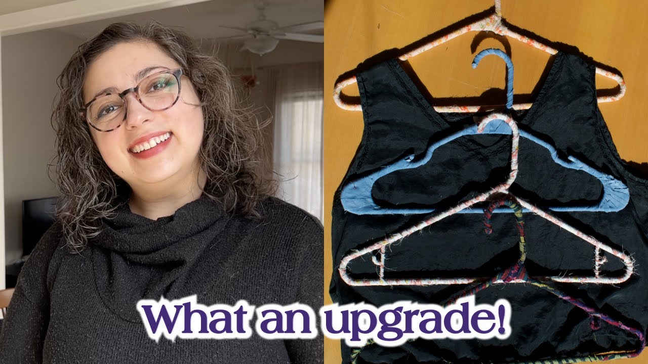 How I Made Fabric Wrapped Clothes Hangers  (ALL UPCYCLED MATERIALS!) | Moonbelly Makes