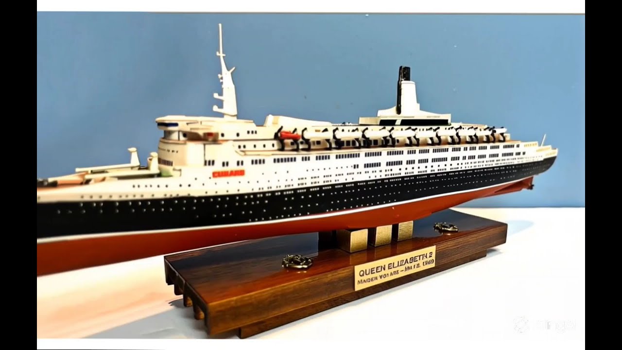 Queen Elizabeth 2 Airfix Model Built in 1978 Shown as She Appeared on her Maiden Voyage May 2, 1969