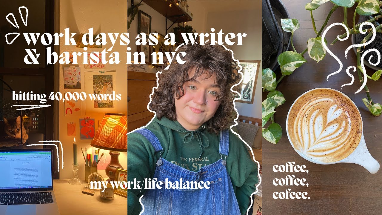 work days as a writer & barista in nyc ✍🏼☕️🌻 40,000 words, galentine's in dumbo + life on the uws