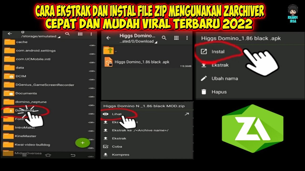 CARA CEPAT DAN MUDAH MENGEKSTRAK FILE ZIP DI ANDROID | MENGUNAKAN ZARCHIVER 2022