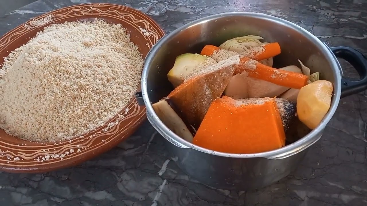 الكسكس السباعي بسبع خضاري لذيذ ماتشبعوش منو