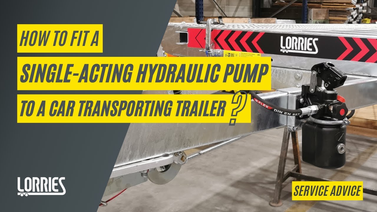 How to fit a single acting hydraulic pump to a car transporting trailer?