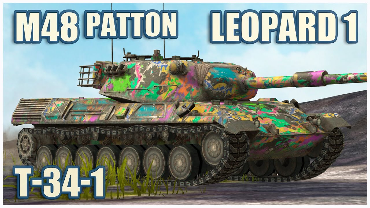 M48 Patton, Leopard 1 & T-34-1 • WoT Blitz Gameplay