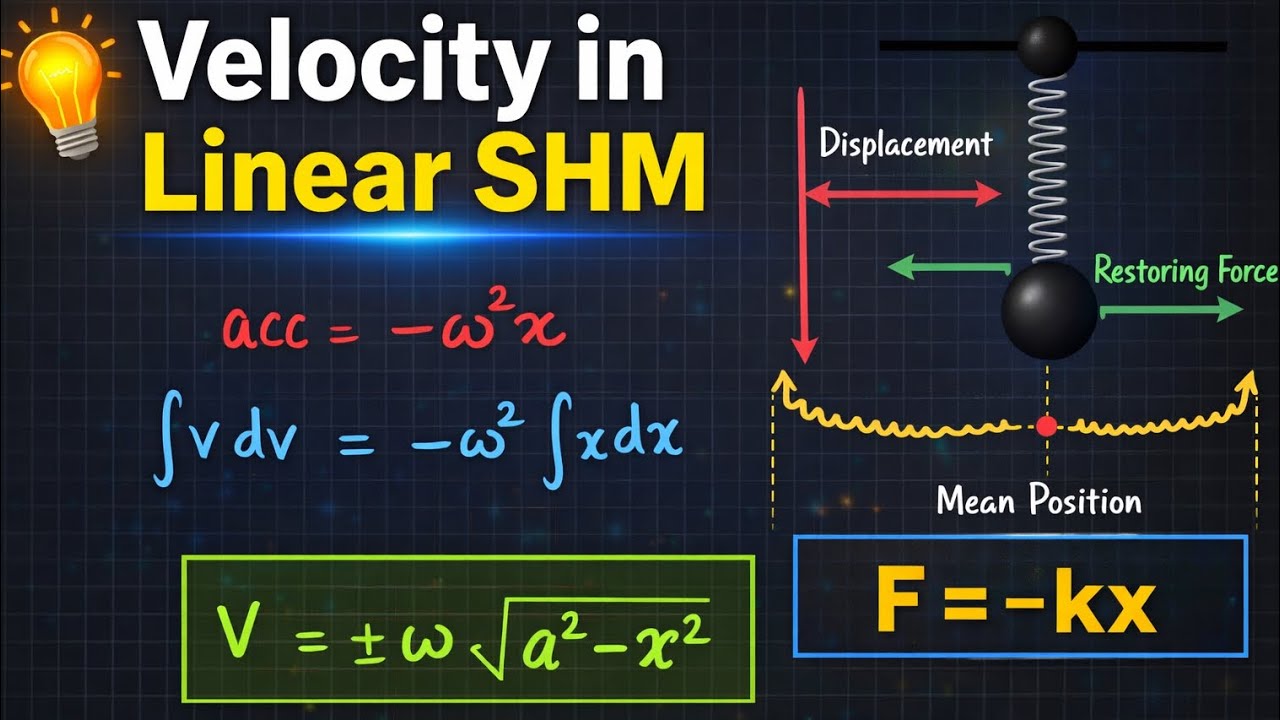 Velocity in Linear SHM Explained 🔥 | Class 11 and 12 Physics