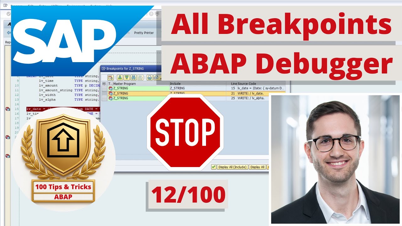 Все точки останова отладчика ABAP (отображение, изменение, удаление) | Совет по ABAP № 12