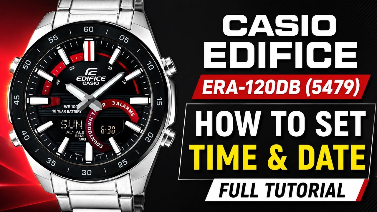 Casio Edifice ERA-120DB (5479) Time setting tutorial | TrendWatchLab.