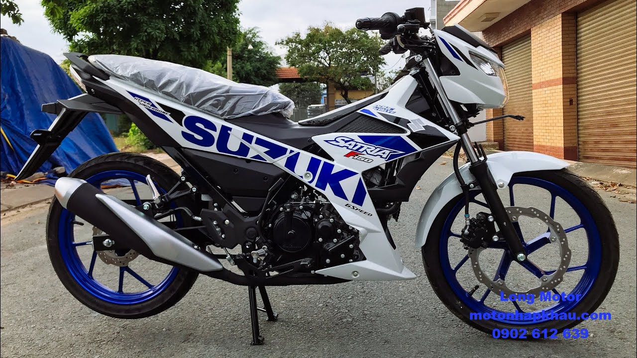 Suzuki Satria F150 2020 Trắng Xanh Cận Cảnh Chi Tiết