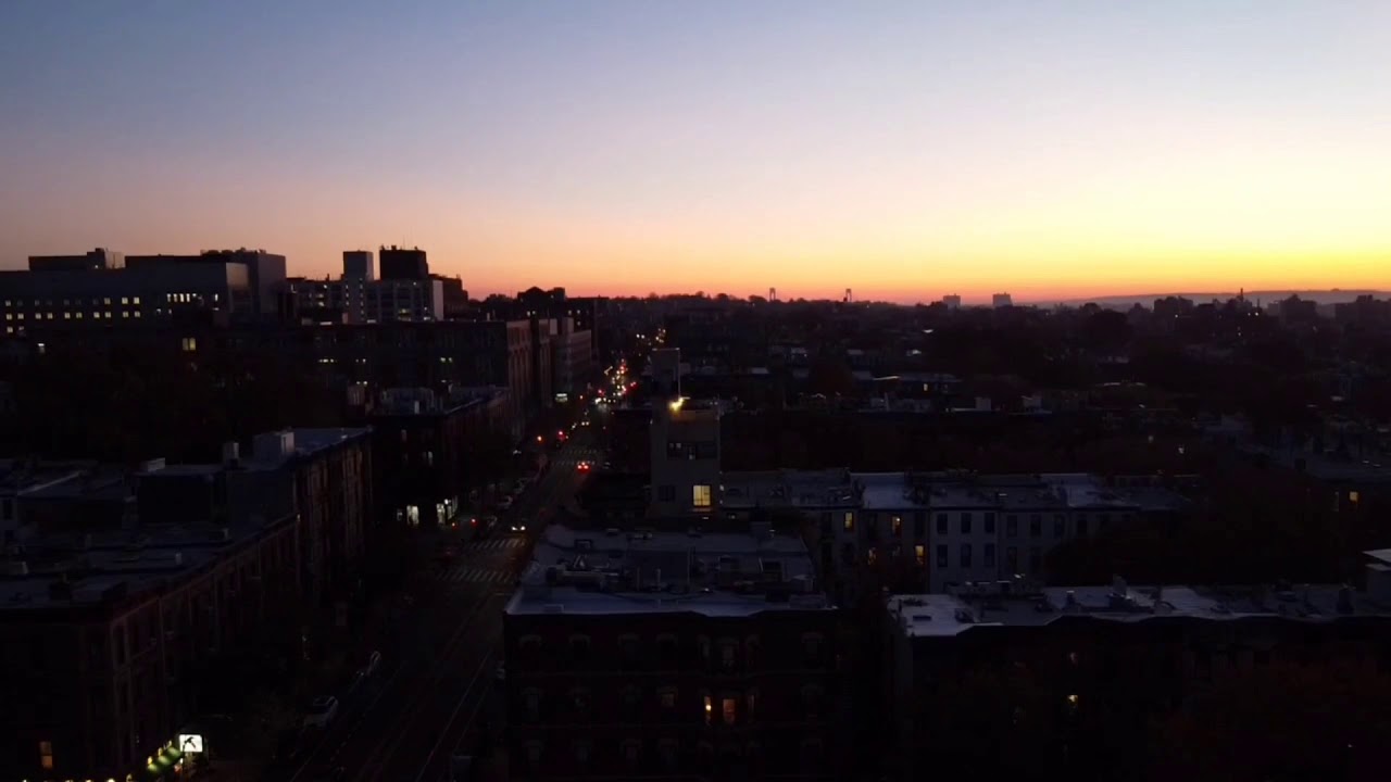 Brooklyn Park Slope Night-Time Drone Footage